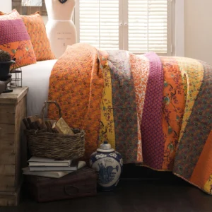 Royal Empire Cotton Reversible 3 Piece Quilt Set - Image 1